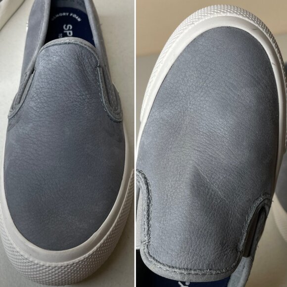 Sperry Gray Suede Slip-On Twin Gore Sneakers SIze 5 - Picture 7 of 16